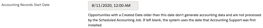 Accounting Records Start Date